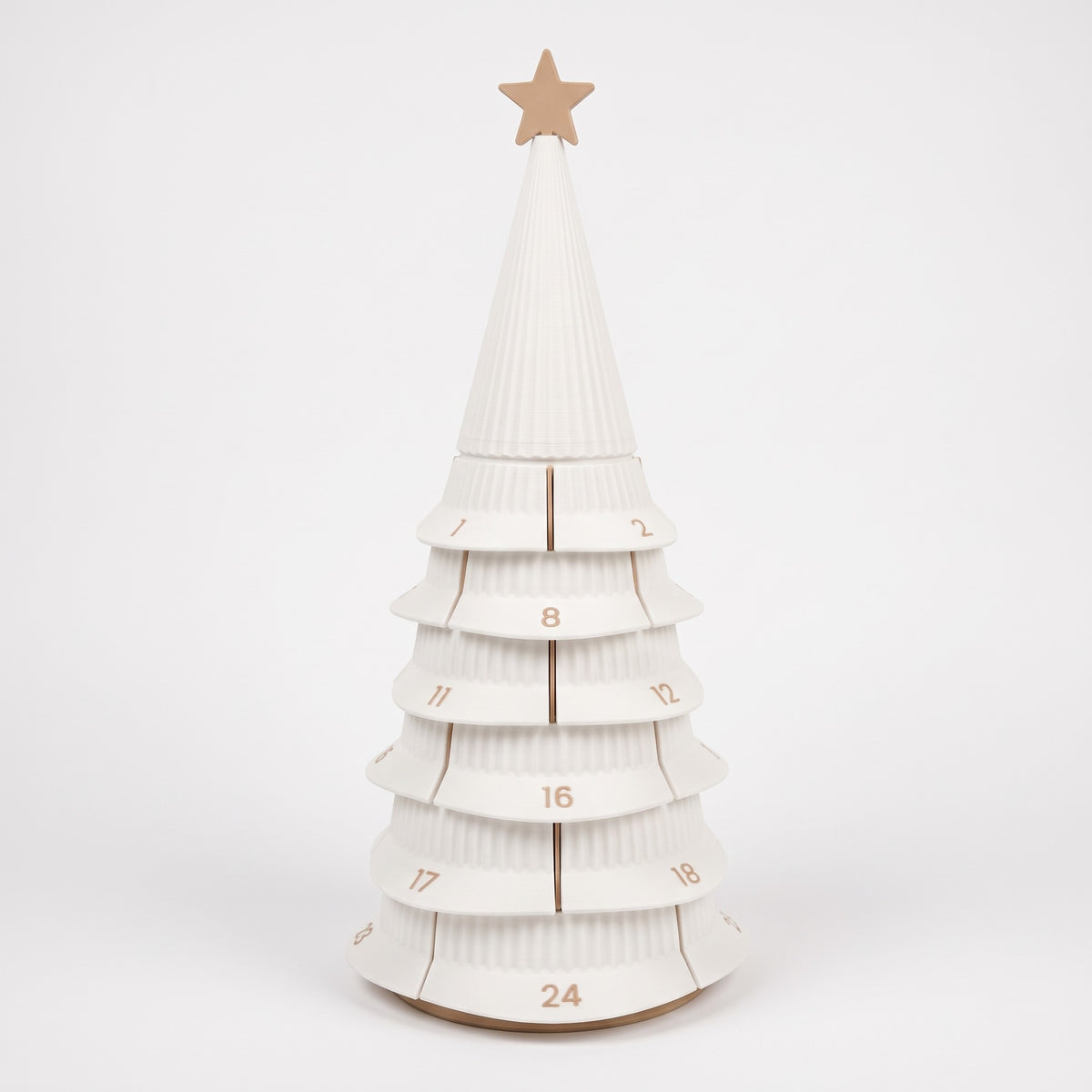 White advent calendar tree